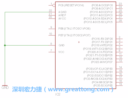 排針的用途是連接微控制器的輸出和輸入，它提供了一個(gè)平臺(tái)給焊線和針腳。