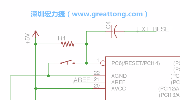 很多PCB設(shè)計(jì)者的設(shè)計(jì)不符合人體工學(xué)，他們使用很小的按鈕、不方便的元件配置和難以解讀的標(biāo)簽，千萬(wàn)不要變成這樣！這次我們的設(shè)計(jì)有一個(gè)大小合適的重置按鈕（reset button）和可以清楚辨認(rèn)是否已經(jīng)接上電源的LED指示燈。