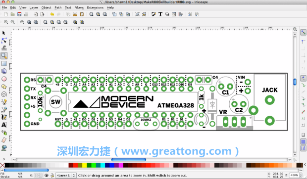 既然你有一個(gè)以電路板為背景的清晰影像了，使用向量工具將要絲印的圖像畫在上面吧，下面有一個(gè)例子。