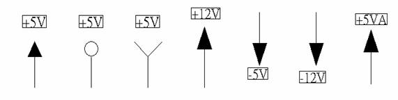 電源符號有下列幾種，可使用鍵盤 [Ctrl + Tab] 鍵切換：